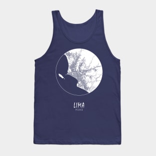 Lima, Peru City Map - Full Moon Tank Top